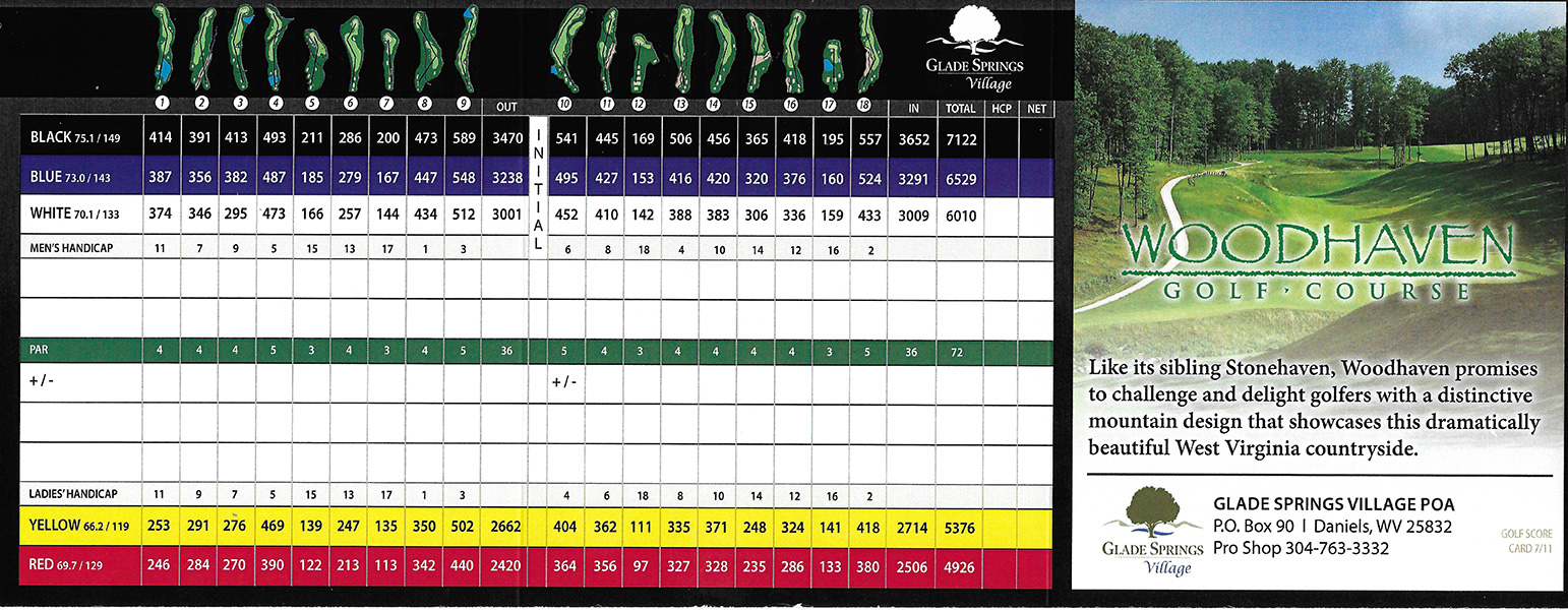 Scorecard Glade Springs Village Woodhaven
