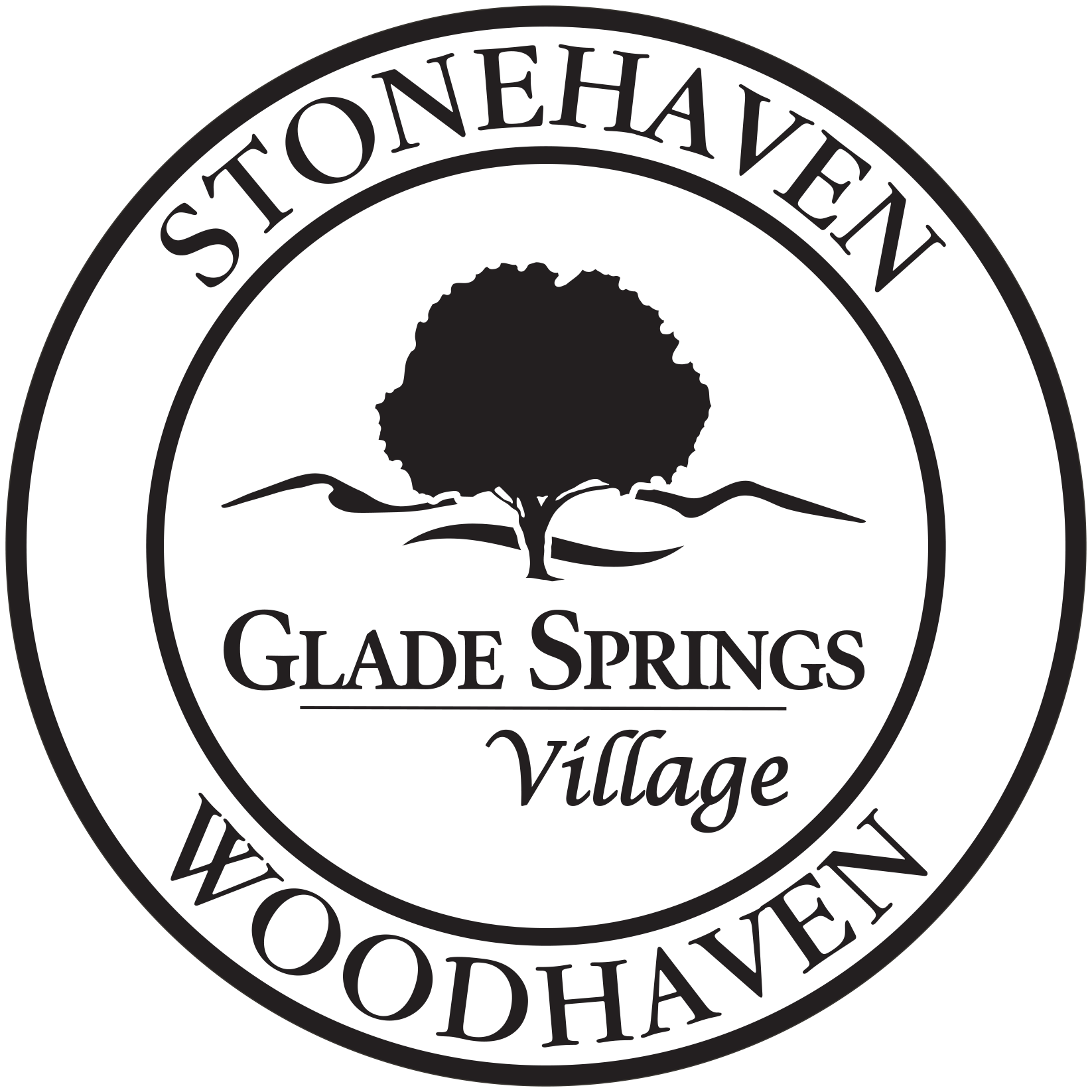 Glade Springs Village Stonehaven and Woodhaven courses logo.
